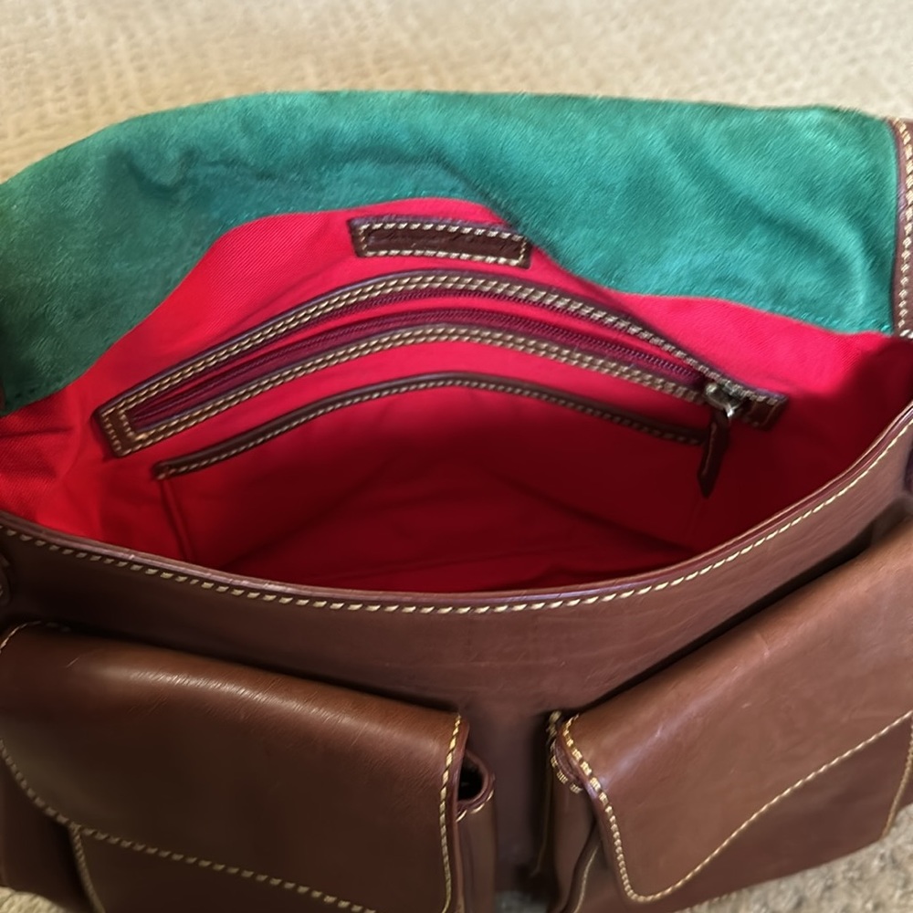 Dooney & Bourke Chestnut Zip Flap Double Pocket Florentine Shoulder Bag - Picture 4 of 7